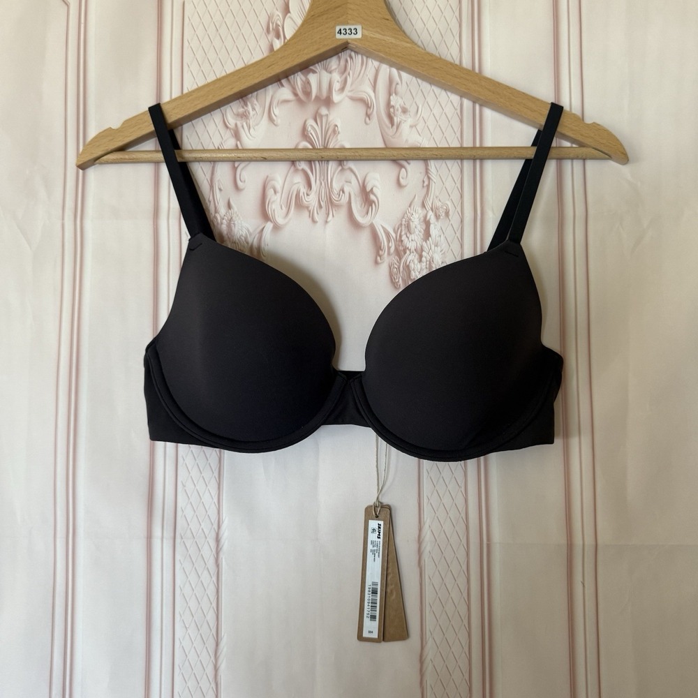 NWT SKIMS Fits Everybody T-Shirt Bra In Onyx Black Size 34C $54